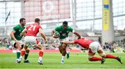 7 September 2019; Bundee Aki of Ireland is tackled by Aaron Wainwright of Wales during the Guinness Summer Series match between Ireland and Wales at Aviva Stadium in Dublin. Photo by David Fitzgerald/Sportsfile