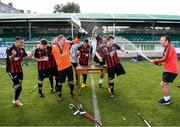 7 September 2019; Bohemians players celebrate after winning the Megazyme Amputee Football League Cup Finals at Carlisle Grounds in Bray, Co Wicklow. Photo by Stephen McCarthy/Sportsfile