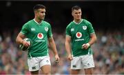 7 September 2019; Conor Murray, left, and Jonathan Sexton of Ireland during the Guinness Summer Series match between Ireland and Wales at the Aviva Stadium in Dublin. Photo by Ramsey Cardy/Sportsfile