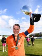 7 September 2019; Bohemians captain James Conroy celebrates following the Megazyme Amputee Football League Cup Finals at Carlisle Grounds in Bray, Co Wicklow. Photo by Stephen McCarthy/Sportsfile