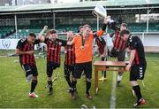 7 September 2019; Bohemians players celebrate after winning the Megazyme Amputee Football League Cup Finals at Carlisle Grounds in Bray, Co Wicklow. Photo by Stephen McCarthy/Sportsfile