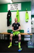 7 September 2019; Shamrock Rovers goalkeeper Patrick Hutton prepares for the Megazyme Amputee Football League Cup Finals at Carlisle Grounds in Bray, Co Wicklow. Photo by Stephen McCarthy/Sportsfile