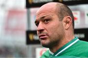 7 September 2019; Ireland captain Rory Best is interviewed after the Guinness Summer Series match between Ireland and Wales at Aviva Stadium in Dublin. Photo by Brendan Moran/Sportsfile