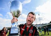 7 September 2019; Donal Bligh of Bohemians celebrates following the Megazyme Amputee Football League Cup Finals at Carlisle Grounds in Bray, Co Wicklow. Photo by Stephen McCarthy/Sportsfile