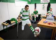 7 September 2019; Alan Wall of Shamrock Rovers prior to the Megazyme Amputee Football League Cup Finals at Carlisle Grounds in Bray, Co Wicklow. Photo by Stephen McCarthy/Sportsfile