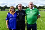7 September 2019; Dementia advocates Kathy Ryan and Kevin Quaid with referee Seán Cleere before The Alzheimer Society of Ireland hosting Bluebird Care sponsored Tipperary v Limerick hurling fundraiser match at Nenagh Éire Óg, Nenagh, Co Tipperary. This unique fundraising initiative, to mark World Alzheimer’s Month 2019, was the brainchild of two leading Munster dementia advocates, Kevin Quaid and Kathy Ryan, who both have a dementia diagnosis. All the money raised will go towards providing community services and advocacy supports in the Munster area and beyond. Photo by Piaras Ó Mídheach/Sportsfile