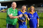 7 September 2019; Dementia advocates Kevin Quaid and Kathy Ryan with Tipperary captain Michael Cleary after The Alzheimer Society of Ireland hosting Bluebird Care sponsored Tipperary v Limerick hurling fundraiser match at Nenagh Éire Óg, Nenagh, Co Tipperary. This unique fundraising initiative, to mark World Alzheimer’s Month 2019, was the brainchild of two leading Munster dementia advocates, Kevin Quaid and Kathy Ryan, who both have a dementia diagnosis. All the money raised will go towards providing community services and advocacy supports in the Munster area and beyond. Photo by Piaras Ó Mídheach/Sportsfile