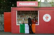 7 September 2019; A general view of programme sellers before the Extra.ie FAI Cup Quarter-Final match between Sligo Rovers and UCD at The Showgrounds in Sligo. Photo by Oliver McVeigh/Sportsfile