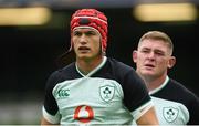 7 September 2019; Josh van der Flier, left, and Tadhg Furlong of Ireland ahead of the Guinness Summer Series match between Ireland and Wales at the Aviva Stadium in Dublin. Photo by Ramsey Cardy/Sportsfile