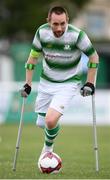 7 September 2019; Kevan O'Rourke of Shamrock Rovers during the Megazyme Amputee Football League Cup Finals at Carlisle Grounds in Bray, Co Wicklow. Photo by Stephen McCarthy/Sportsfile