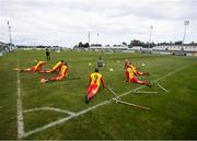 7 September 2019; Partick Thistle players stretch prior to the Megazyme Amputee Football League Cup Finals at Carlisle Grounds in Bray, Co Wicklow. Photo by Stephen McCarthy/Sportsfile