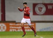 7 September 2019; Niall Watson of Sligo Rovers celebrates after scoring his side's fourth goal in the closing minutes of the Extra.ie FAI Cup Quarter-Final match between Sligo Rovers and UCD at The Showgrounds in Sligo. Photo by Oliver McVeigh/Sportsfile