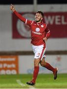 7 September 2019; Niall Watson of Sligo Rovers celebrates after scoring his side's fourth goal in the closing minutes of the Extra.ie FAI Cup Quarter-Final match between Sligo Rovers and UCD at The Showgrounds in Sligo. Photo by Oliver McVeigh/Sportsfile