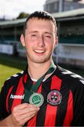 7 September 2019; Patrick Hickey of Bohemians celebrates following the Megazyme Amputee Football League Cup Finals at Carlisle Grounds in Bray, Co Wicklow. Photo by Stephen McCarthy/Sportsfile