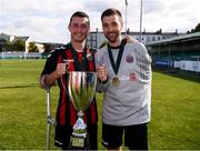 7 September 2019; Patrick Hickey, left, and Fergal Duffy of Bohemians following the Megazyme Amputee Football League Cup Finals at Carlisle Grounds in Bray, Co Wicklow. Photo by Stephen McCarthy/Sportsfile