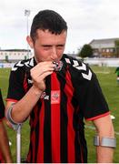 7 September 2019; Patrick Hickey of Bohemians celebrates following the Megazyme Amputee Football League Cup Finals at Carlisle Grounds in Bray, Co Wicklow. Photo by Stephen McCarthy/Sportsfile