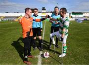 7 September 2019; James Conroy of Bohemians and Kevan O'Rourke of Shamrock Rovers during the Megazyme Amputee Football League Cup Finals at Carlisle Grounds in Bray, Co Wicklow. Photo by Stephen McCarthy/Sportsfile