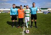 7 September 2019; James Conroy of Bohemians and Kevan O'Rourke of Shamrock Rovers during the Megazyme Amputee Football League Cup Finals at Carlisle Grounds in Bray, Co Wicklow. Photo by Stephen McCarthy/Sportsfile