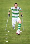 7 September 2019; Kevan O'Rourke of Shamrock Rovers during the Megazyme Amputee Football League Cup Finals at Carlisle Grounds in Bray, Co Wicklow. Photo by Stephen McCarthy/Sportsfile