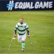 7 September 2019; Chris McElligott of Shamrock Rovers during the Megazyme Amputee Football League Cup Finals at Carlisle Grounds in Bray, Co Wicklow. Photo by Stephen McCarthy/Sportsfile