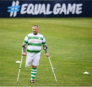 7 September 2019; Chris McElligott of Shamrock Rovers during the Megazyme Amputee Football League Cup Finals at Carlisle Grounds in Bray, Co Wicklow. Photo by Stephen McCarthy/Sportsfile