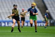 8 September 2019; Rachel McCarthy of Kerry in action against Geri Mai O'Kelly of Limerick during the Liberty Insurance All-Ireland Premier Junior Camogie Championship Final match between Kerry and Limerick at Croke Park in Dublin. Photo by Piaras Ó Mídheach/Sportsfile