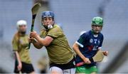 8 September 2019; Jackie Horgan of Kerry scores a point under pressure from Eva Butler of Limerick during the Liberty Insurance All-Ireland Premier Junior Camogie Championship Final match between Kerry and Limerick at Croke Park in Dublin. Photo by Piaras Ó Mídheach/Sportsfile