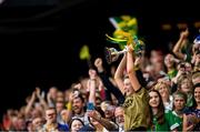 8 September 2019; Kerry captain Niamh Leen lifts the Kathleen Mills Cup following the Liberty Insurance All-Ireland Premier Junior Camogie Championship Final match between Kerry and Limerick at Croke Park in Dublin. Photo by Ramsey Cardy/Sportsfile