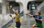 8 September 2019; Olivia Dineen of Kerry in action against Sarah Shanahan of Limerick during the Liberty Insurance All-Ireland Premier Junior Camogie Championship Final match between Kerry and Limerick at Croke Park in Dublin. Photo by Ramsey Cardy/Sportsfile