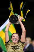 8 September 2019; Kerry captain Niamh Leen lifts the Kathleen Mills Cup after the Liberty Insurance All-Ireland Premier Junior Camogie Championship Final match between Kerry and Limerick at Croke Park in Dublin. Photo by Piaras Ó Mídheach/Sportsfile