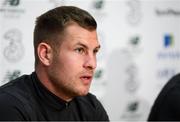 8 September 2019; James Collins during a Republic of Ireland press conference at the FAI National Training Centre in Abbotstown, Dublin. Photo by Stephen McCarthy/Sportsfile