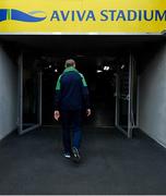7 September 2019; Ireland head coach Joe Schmidt makes his way from the pitch after the Guinness Summer Series match between Ireland and Wales at Aviva Stadium in Dublin. Photo by Brendan Moran/Sportsfile