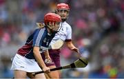 8 September 2019; Shiela McGrath of Westmeath in action against Louise Brennan of Galway during the Liberty Insurance All-Ireland Intermediate Camogie Championship Final match between Galway and Westmeath at Croke Park in Dublin. Photo by Piaras Ó Mídheach/Sportsfile