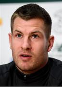 8 September 2019; James Collins during a Republic of Ireland press conference at the FAI National Training Centre in Abbotstown, Dublin. Photo by Stephen McCarthy/Sportsfile