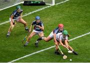 8 September 2019; Mairéad Dillion of Galway is tackled by Meadbh Scally of Westmeath during the Liberty Insurance All-Ireland Intermediate Camogie Championship Final match between Galway and Westmeath at Croke Park in Dublin. Photo by Ramsey Cardy/Sportsfile