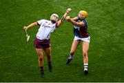 8 September 2019; Dervla Higgins of Galway in action against Megan Dowdall of Westmeath during the Liberty Insurance All-Ireland Intermediate Camogie Championship Final match between Galway and Westmeath at Croke Park in Dublin. Photo by Ramsey Cardy/Sportsfile