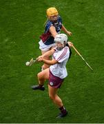 8 September 2019; Dervla Higgins of Galway in action against Megan Dowdall of Westmeath during the Liberty Insurance All-Ireland Intermediate Camogie Championship Final match between Galway and Westmeath at Croke Park in Dublin. Photo by Ramsey Cardy/Sportsfile