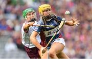 8 September 2019; Megan Dowdall of Westmeath in action against Laura Ward of Galway during the Liberty Insurance All-Ireland Intermediate Camogie Championship Final match between Galway and Westmeath at Croke Park in Dublin. Photo by Ramsey Cardy/Sportsfile