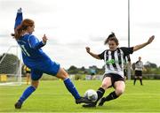 8 September 2019; Aedin Hayes of Whitehall Rangers in action against Emma Cosgrave of Manulla FC during the FAI Women’s Intermediate Shield Final match between Manulla FC and Whitehall Rangers at Mullingar Athletic FC in Mullingar, Co. Westmeath. Photo by Seb Daly/Sportsfile