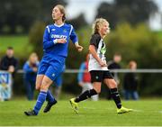 8 September 2019; Charlie Graham of Whitehall Rangers celebrates after scoring her side's fourth goal during the FAI Women’s Intermediate Shield Final match between Manulla FC and Whitehall Rangers at Mullingar Athletic FC in Mullingar, Co. Westmeath. Photo by Seb Daly/Sportsfile