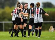 8 September 2019; Leah Farrell of Whitehall Rangers, left, is congratulated by team-mates after scoring her side's fifth goal during the FAI Women’s Intermediate Shield Final match between Manulla FC and Whitehall Rangers at Mullingar Athletic FC in Mullingar, Co. Westmeath. Photo by Seb Daly/Sportsfile