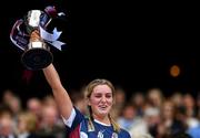 8 September 2019; Westmeath captain Mairéad McCormack lifts the Jack McGrath Cup following the Liberty Insurance All-Ireland Intermediate Camogie Championship Final match between Galway and Westmeath at Croke Park in Dublin. Photo by Piaras Ó Mídheach/Sportsfile