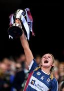 8 September 2019; Westmeath captain Mairéad McCormack lifts the Jack McGrath Cup following the Liberty Insurance All-Ireland Intermediate Camogie Championship Final match between Galway and Westmeath at Croke Park in Dublin. Photo by Piaras Ó Mídheach/Sportsfile