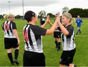 8 September 2019; Amy Henry, right, and Michelle McCaw of Whitehall Rangers congratulate each other following their side's victory during the FAI Women’s Intermediate Shield Final match between Manulla FC and Whitehall Rangers at Mullingar Athletic FC in Mullingar, Co. Westmeath. Photo by Seb Daly/Sportsfile