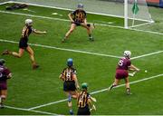 8 September 2019; Ailish O'Reilly of Galway shoots to score her side's first goal during the Liberty Insurance All-Ireland Senior Camogie Championship Final match between Galway and Kilkenny at Croke Park in Dublin. Photo by Ramsey Cardy/Sportsfile