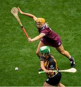 8 September 2019; Miriam Walsh of Kilkenny in action against Sarah Dervan of Galway during the Liberty Insurance All-Ireland Senior Camogie Championship Final match between Galway and Kilkenny at Croke Park in Dublin. Photo by Ramsey Cardy/Sportsfile