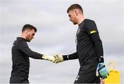 8 September 2019; Mark Travers, right, and Kieran O'Hara during a Republic of Ireland training session at the FAI National Training Centre in Abbotstown, Dublin. Photo by Stephen McCarthy/Sportsfile