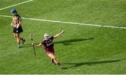 8 September 2019; Ailish O'Reilly of Galway celebrates after scoring her side's third goal during the Liberty Insurance All-Ireland Senior Camogie Championship Final match between Galway and Kilkenny at Croke Park in Dublin. Photo by Ramsey Cardy/Sportsfile