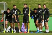 8 September 2019; Kevin Long, left, and Cyrus Christie during a Republic of Ireland training session at the FAI National Training Centre in Abbotstown, Dublin. Photo by Stephen McCarthy/Sportsfile