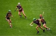 8 September 2019; Catherine Finnerty of Galway in action against Grace Walsh of Kilkenny during the Liberty Insurance All-Ireland Senior Camogie Championship Final match between Galway and Kilkenny at Croke Park in Dublin. Photo by Ramsey Cardy/Sportsfile